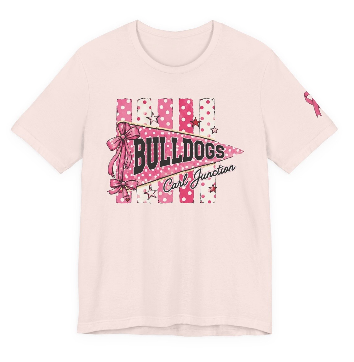Bulldogs Pink Pennant Tee mockup