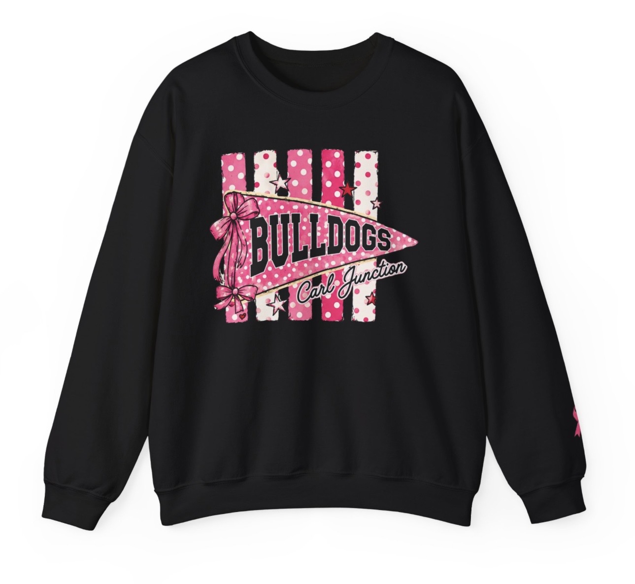 Bulldogs Pink Ribbon Crewneck Sweatshirt mockup